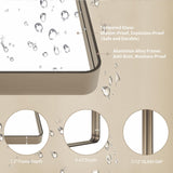 LOAAO 36”X36” Bronze Bathroom Mirrors for Vanity, Rounded Rectangle Brushed Bronze Metal Frame Mirror, Anti-Rust, Tempered Glass, Hangs Horizontally or Vertically LOAAO