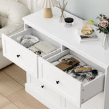 FOREHILL Bedroom Chest of Drawers White Storage Cabinet with 6 Drawers White Sideboard Dresser Drawers for Living Room Hallway 108x40x87cm FOREHILL