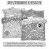 GC GAVENO CAVAILIA King Size Duvet Cover With Pillow Cases | Polycotton Quilt Bed Set | Flower Bedding Set King Size| Grey GC GAVENO CAVAILIA