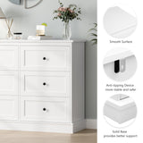 FOREHILL Bedroom Chest of Drawers White Storage Cabinet with 6 Drawers White Sideboard Dresser Drawers for Living Room Hallway 108x40x87cm FOREHILL