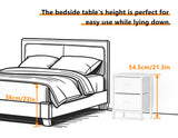 HOMIDEC Bedside Table, Bedroom Bedside Cabinet, Storage Nightstand Side Table with Metal Frame and 2 Large Capacity Fabric Drawers for Bedroom, Living Room, White HOMIDEC