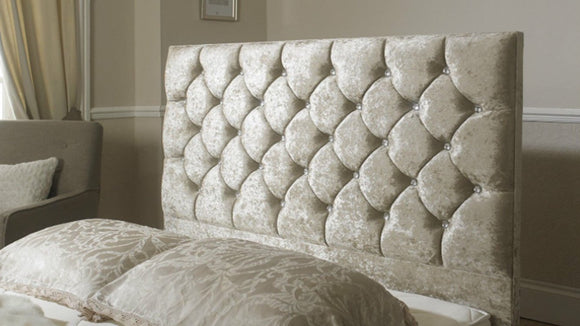 mm08enn Luxury Crushed Velvet Diamond/Diamante ATN Headboard in 26