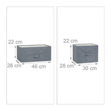 Relaxdays Shelving System, Chest of Drawers, Standing Shelf with Boxes, HxWxD: 54.5 x 100 x 30 cm, Metal and Wood, Grey Relaxdays