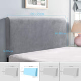 TAOCOCO Bed Headboard Covers, King Size Headboard Covers,Velvet All-inclusive Elastic Headboard Protection Cover for King/Double Bed,Grey Headboard Cover 150-170cm(Light Grey) TAOCOCO