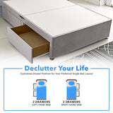 ComfoRest - Elegant 3FT Single Divan Bed - Stylish Divan Single Bed Frame with Headboard - Luxurious 3FT Bed Base for Adults and Girls - Versatile Single Bed Divan Base & Frame (Silver Plush) ComfoRest, Bedding & Upholstery Innovation Leader