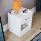 Vida Designs Large White Bedside Cabinet, 1 Drawer, Bedside Table, Metal Handles & Runners Vida Designs