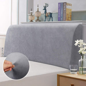 TAOCOCO Bed Headboard Covers, King Size Headboard Covers,Velvet All-inclusive Elastic Headboard Protection Cover for King/Double Bed,Grey Headboard Cover 150-170cm(Light Grey) TAOCOCO