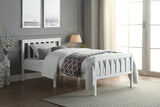 Home Treats 3ft Single Bed In White Solid Pine Wooden Frame Perfect For Adults Kids Teenagers Fitted Slats Strong Support Legs With Smooth Finish (Single) Home Treats