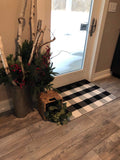 SEEKSEE 100% Cotton Buffalo Plaid Rug 24 x 36 Inches Black and White Rug Buffalo Plaid Doormat Washable Hand-Woven Indoor or Outdoor Rugs for Layered Front Door Mats, Porch, Farmhouse, Entryway SEEKSEE