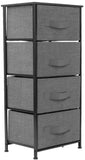 iLieber Dresser with 4 Drawers - Tall Storage Tower Unit Organiser for Bedroom, Hallway, Closet, College Dorm - Chest Drawer for Clothes, Steel Frame, Wood Top, Easy Pull Fabric Bins (Black/Charcoal) Sorbus