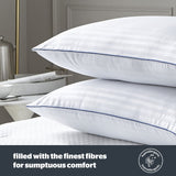 Silentnight Hotel Collection Luxury Pillows 2 Pack – Hotel Quality with Elegant Piping and Soft Touch Covers for Back, Front and Side Sleepers – Hypoallergenic and Machine Washable, White Silentnight