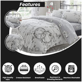 GC GAVENO CAVAILIA King Size Duvet Cover With Pillow Cases | Polycotton Quilt Bed Set | Flower Bedding Set King Size| Grey GC GAVENO CAVAILIA