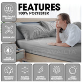 Microfiber Fitted Sheet Double - Plain Dyed Bedding Sheet - Grey Bottom Bed Sheet Super Dreamer