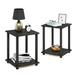 Furinno Simplistic 2-Pack End Table, Side Table, Nightstand, Espresso/Black, 39.6 x 39.6 cm (2-Pack) Furinno