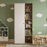 Junior Vida Neptune 1 Door Wardrobe Bedroom Clothes Rail Storage Children's Kids Furniture (White & Oak) Junior Vida