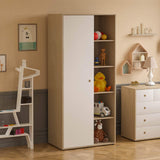 Junior Vida Neptune 1 Door Wardrobe Bedroom Clothes Rail Storage Children's Kids Furniture (White & Oak) Junior Vida