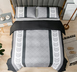LAZZARO King Size Duvet Set, Non-Iron Kingsize Duvet Covers Bedding Sets, 3 Pcs with Zipper Closure + 2 Pillowcases 230 cm x 220cm Black/White/Grey lazzaro home feel the difference