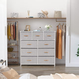 LYNCOHOME Chest of Drawer Bedroom, 9 Drawers Dresser with Deep and Large Drawers, Fabric Storage Drawers Easy to Assemble, for Bedroom, Kids room, Living room, Closet LYNCOHOME
