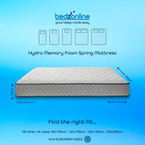 BEDZONLINE Hybrid Memory Foam & Spring Mattress - 4ft6 Double | 20cm Thick Hydro Memory Foam & Spring Coil Mattress | Body Support, Spinal Alignment & Pressure Relief | UK Made & Hypoallergenic BEDZONLINE
