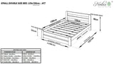 Nodax Small Double Bed Frame – Solid Pine Wooden Bed Frames for Adults, F1 Easy Assemble Bed with Sturdy Slats & Extra Four Supportive Legs, Comfortable Bedroom Furniture | 4ft (120x190 cm, Alder) Nodax
