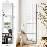Sqinor Full Length Mirrors Long Wall Mirror Self Adhesive Mirror Tiles Glass 35x35 Stick On Mirrors for Bedroom, Living Room, Wardrobe Doors, Walls (Normal Grinding, 35x35cm, 4pcs) Sqinor
