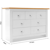 Blisswood 3 Piece Bedroom Furniture Set With 3 Door Wardrobe & 4+3 Drawer Chest of Drawer + 2 Drawer Bedside Table Cabinet for Bedroom Storage Furniture (White & Oak) Blisswood