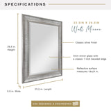 MCS 18x24 Inch Sloped Mirror, 23.5x29.5 Inch Overall Size, Silver (20563) MCS
