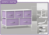 Sorbus Kids Dresser with 5 Drawers - Storage Chest Organizer Unit with Steel Frame, Wood Top, Easy Pull Fabric Bins - Long Wide TV Stand for Bedroom Furniture, Hallway, Closet & Office Organization Sorbus