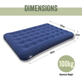 Milestone Camping 88010 Flocked Double Airbed/Easy Inflate & Deflate/Weatherproof/Great For Camping, Festivals, Sleepovers & Family Gatherings Milestone Camping