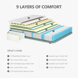 Vesgantti 3FT Single Mattress, 10 Inch Hybrid Mattress with Breathable Memory Foam and Individually Pocket Spring - Medium Firm, White Vesgantti