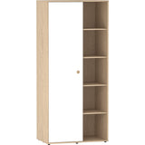 Junior Vida Neptune 1 Door Wardrobe Bedroom Clothes Rail Storage Children's Kids Furniture (White & Oak) Junior Vida