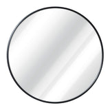 HBCY Creations Round Wall Mirror - 24" / 61cm, Black Frame - Silver Backed Mirror with Metal Frame - Shatter Resistant, Safe Hanging - Minimalist Design for Entryway, Bathroom, Living Room & More HBCY Creations