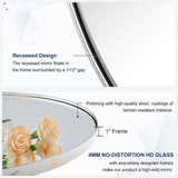 ANDY STAR Round Bathroom Mirror, 24’’ Polished Chrome Round Bathroom Mirrors in Stainless Steel Metal Frame 1" Deep Set Design ANDY STAR