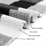 SEEKSEE 100% Cotton Buffalo Plaid Rug 24 x 36 Inches Black and White Rug Buffalo Plaid Doormat Washable Hand-Woven Indoor or Outdoor Rugs for Layered Front Door Mats, Porch, Farmhouse, Entryway SEEKSEE