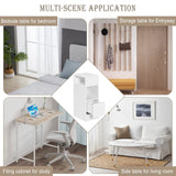 EUGAD 0179ZZ-2 Set of 2 Narrow Bedside Tables with 2 Open Shelves 1 Drawer, Narrow Small Bedside Cabinet in Bedroom, 25 x 66 x 30 cm, Space-Saving, Made of Wood Material, White EUGAD