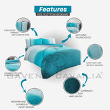 GC GAVENO CAVAILIA King Size Duvet Covers Set (230cm x 220cm) Polycotton - Quilt Bedding Comforter Covers - Teal GC GAVENO CAVAILIA