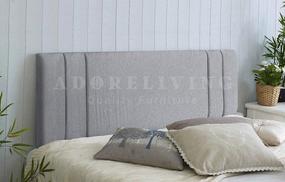 Divan Bed Headboard Rio Padded Chenille Fabric with Supplied Struts and Bolts (Light Grey, Small Single 2 FEET 6 INCHES) Serenity Headboards