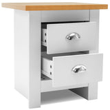Blisswood 3 Piece Bedroom Furniture Set With 3 Door Wardrobe & 4+3 Drawer Chest of Drawer + 2 Drawer Bedside Table Cabinet for Bedroom Storage Furniture (White & Oak) Blisswood