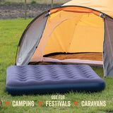 Milestone Camping 88010 Flocked Double Airbed/Easy Inflate & Deflate/Weatherproof/Great For Camping, Festivals, Sleepovers & Family Gatherings Milestone Camping