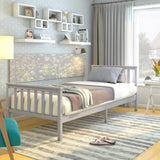Panana Single Bed Solid Wood Bed Frame 3ft White Wooden For Adults, Kids, Teenagers (Grey) Panana