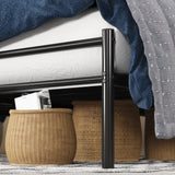 Zinus Geraldine Double Bed frame - Bed 135x190 cm - 28cm Height - Metal Platform Bed frame with Headboard and Footboard - Black ZINUS