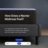Nectar King Mattress 25 cm - Medium-Firm Memory Foam - Quilted Cooling Cover - 365 Night Trial - Forever Warranty, White Nectar