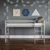 Vida Designs Sydney High Sleeper Cabin Bunk Bed With Ladder, Solid Pine Wood Frame, Kids Children, Single 3 Foot, Grey Vida Designs