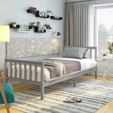 Panana Single Bed Solid Wood Bed Frame 3ft White Wooden For Adults, Kids, Teenagers (Grey) Panana