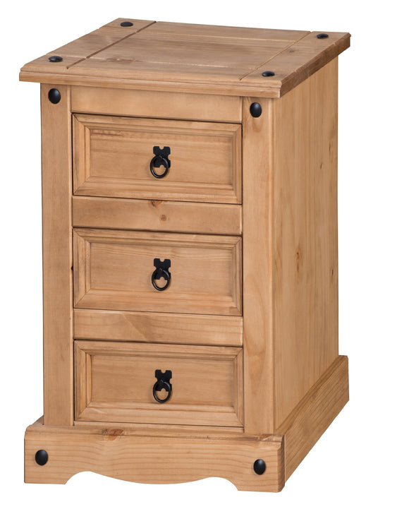 Mercers Furniture COR109 Corona 3 Drawer Bedside - Brown Mercers Furniture
