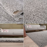 THE RUGS Living Room Rug - Shaggy Soft And Elegant Carpets For The Bedrooms And Kitchen, Easy To Clean, Many Different Sizes (120x170 cm, Grey) THE RUGS