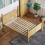 Vida Designs - Corona Double Bed Frame, 4 ft 6 in, High Foot End, Made from Distressed Waxed Pine, Solid Wood, Beige, 110 x 149 x 207 cm, Vida Designs