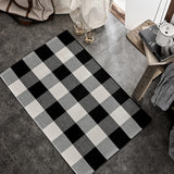 SEEKSEE 100% Cotton Buffalo Plaid Rug 24 x 36 Inches Black and White Rug Buffalo Plaid Doormat Washable Hand-Woven Indoor or Outdoor Rugs for Layered Front Door Mats, Porch, Farmhouse, Entryway SEEKSEE