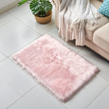 Cumay Super Soft Fluffy Faux Sheepskin Bedside Rugs, Shaggy Silky Plush Carpet For Bedrooms Rugs Living Room Kids Rooms Decor(23.6 x 35.4 inch, Pink) Cumay