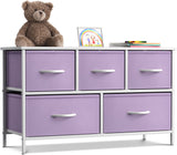Sorbus Kids Dresser with 5 Drawers - Storage Chest Organizer Unit with Steel Frame, Wood Top, Easy Pull Fabric Bins - Long Wide TV Stand for Bedroom Furniture, Hallway, Closet & Office Organization Sorbus